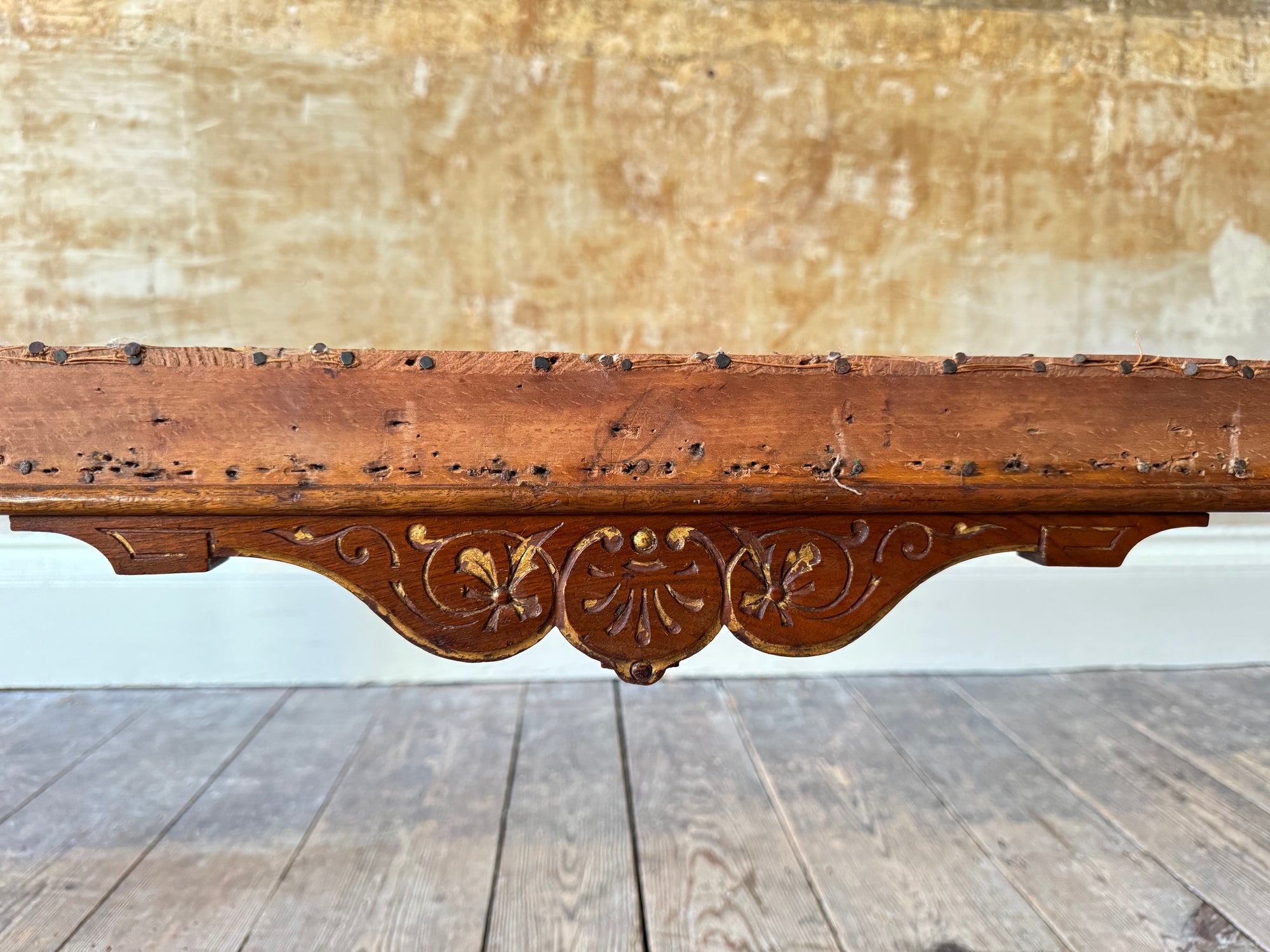 A George IV Gilt Walnut Bench