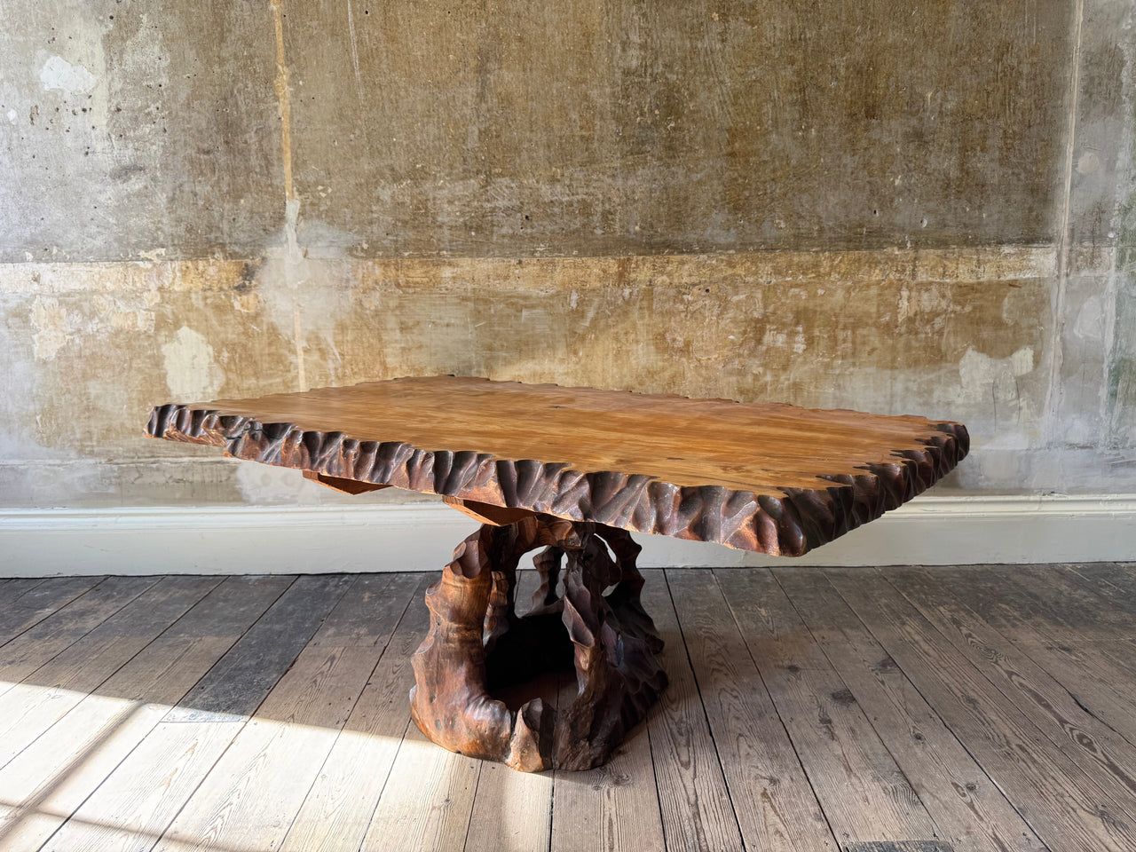 Japanese Chip Carved Coffee Table