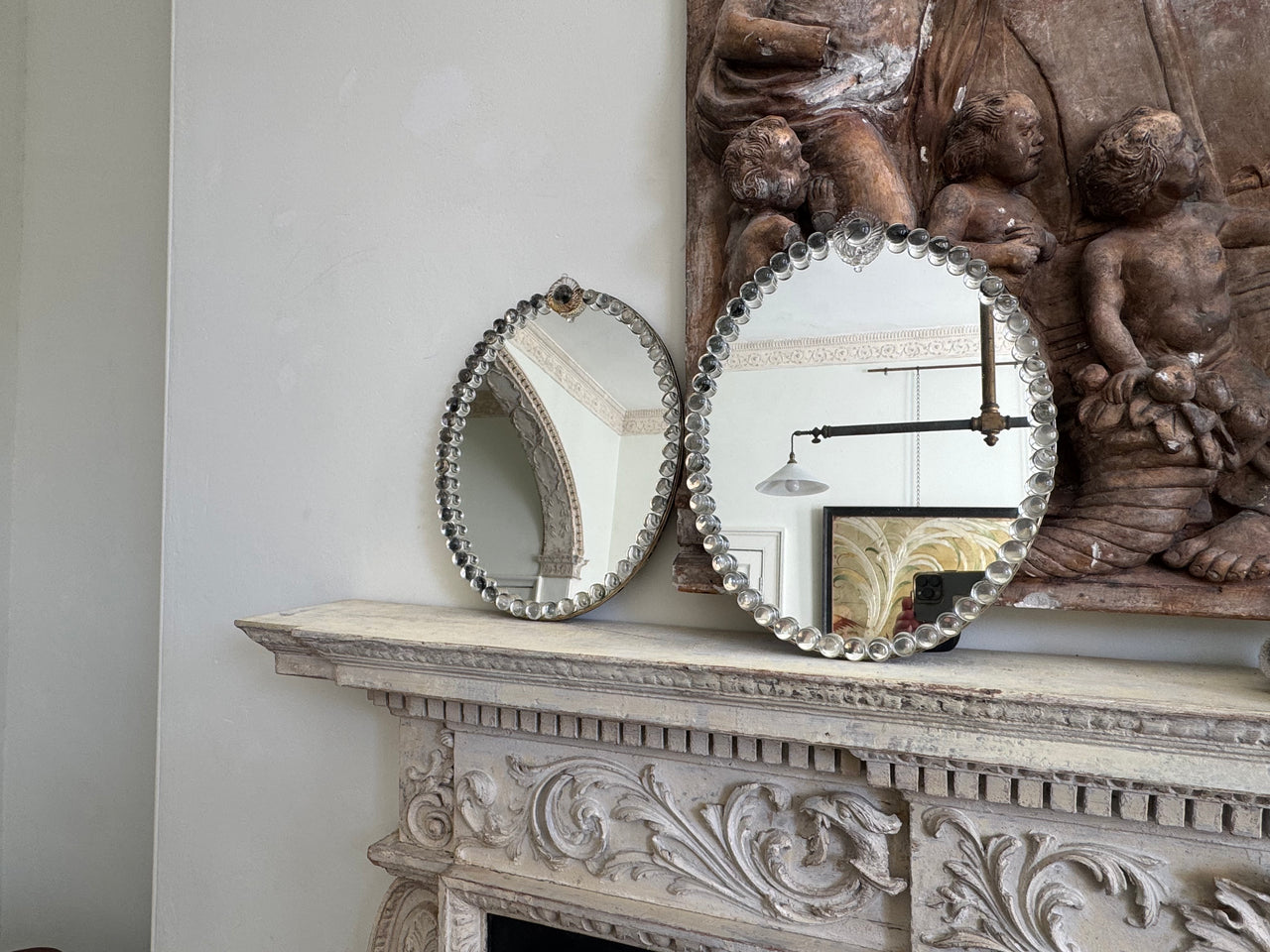 A Pair of Oval Glass Sphere Mirrors