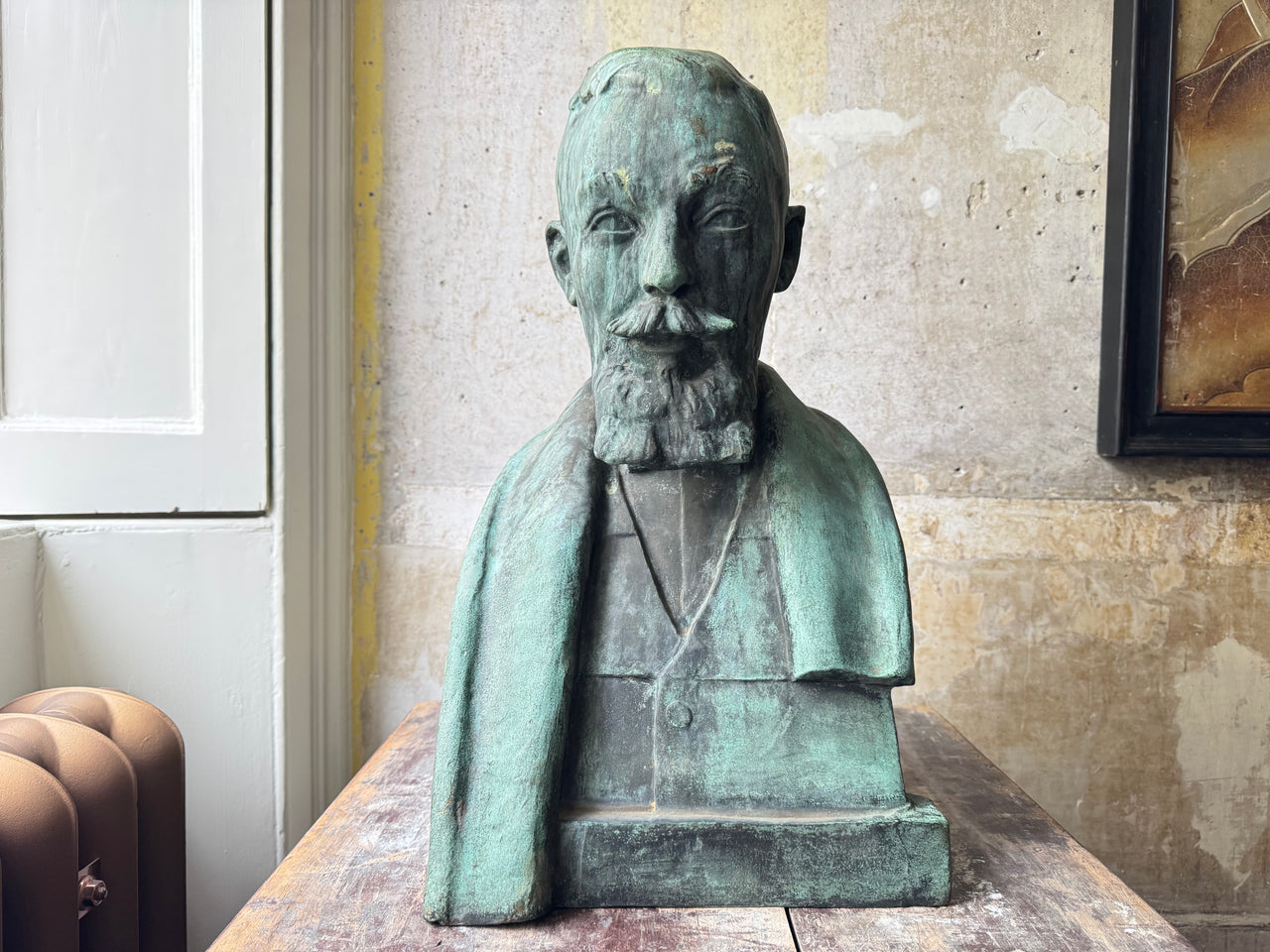 Oscar De Clerck Bronze Male Bust