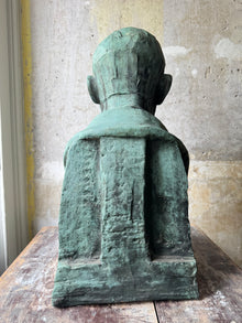 Oscar De Clerck Bronze Male Bust
