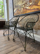 A Pair of Wirework Armchairs