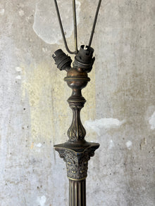 A Silver Plated Column Lamp