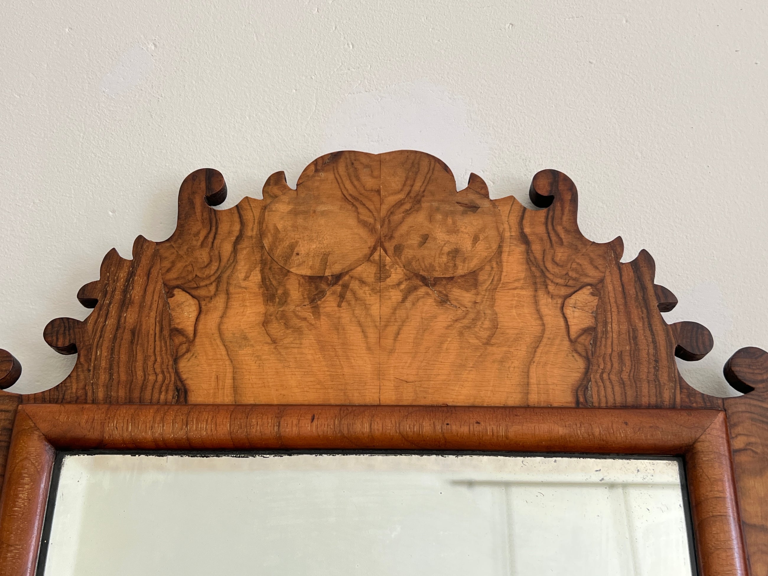 A Late 18th Century Walnut Fret Mirror