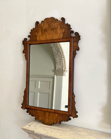 A Late 18th Century Walnut Fret Mirror
