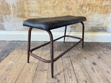 Leather and Steel Bench