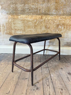 Leather and Steel Bench
