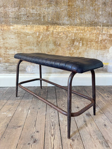 Leather and Steel Bench