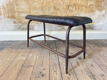 Leather and Steel Bench