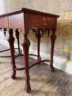 Red Lacquered Chinoiserie Side Table