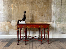 Red Lacquered Chinoiserie Side Table