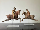 A Pair of Chinese Tang Dynasty Terracotta Polo Players
