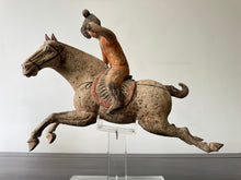 A Pair of Chinese Tang Dynasty Terracotta Polo Players