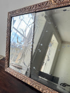 A Queen Anne Triple Plate Overmantel Mirror