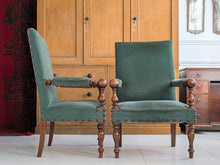 A Pair of 19th Century Walnut Armchairs