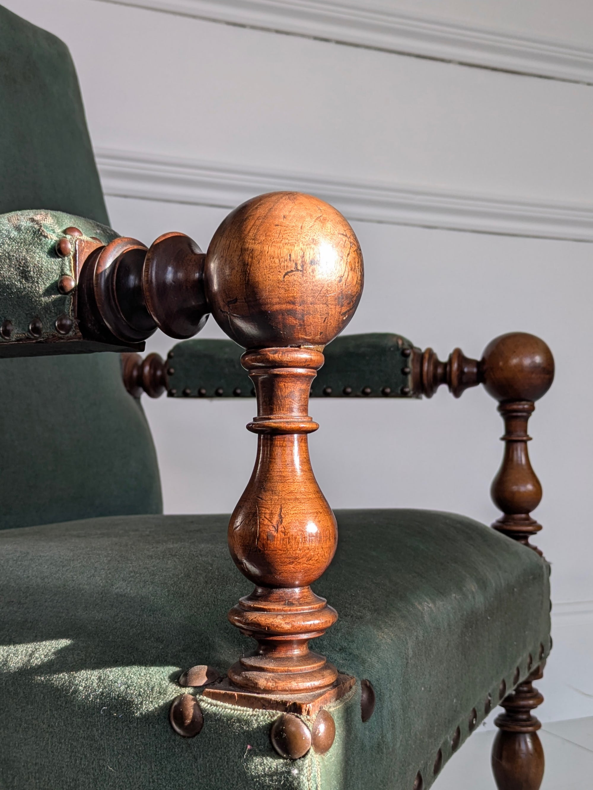 A Pair of 19th Century Walnut Armchairs
