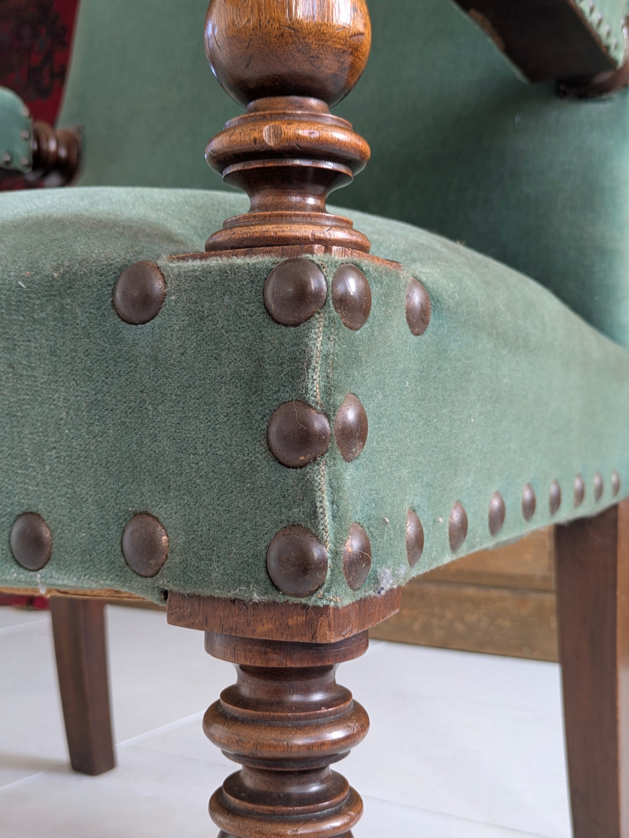 A Pair of 19th Century Walnut Armchairs