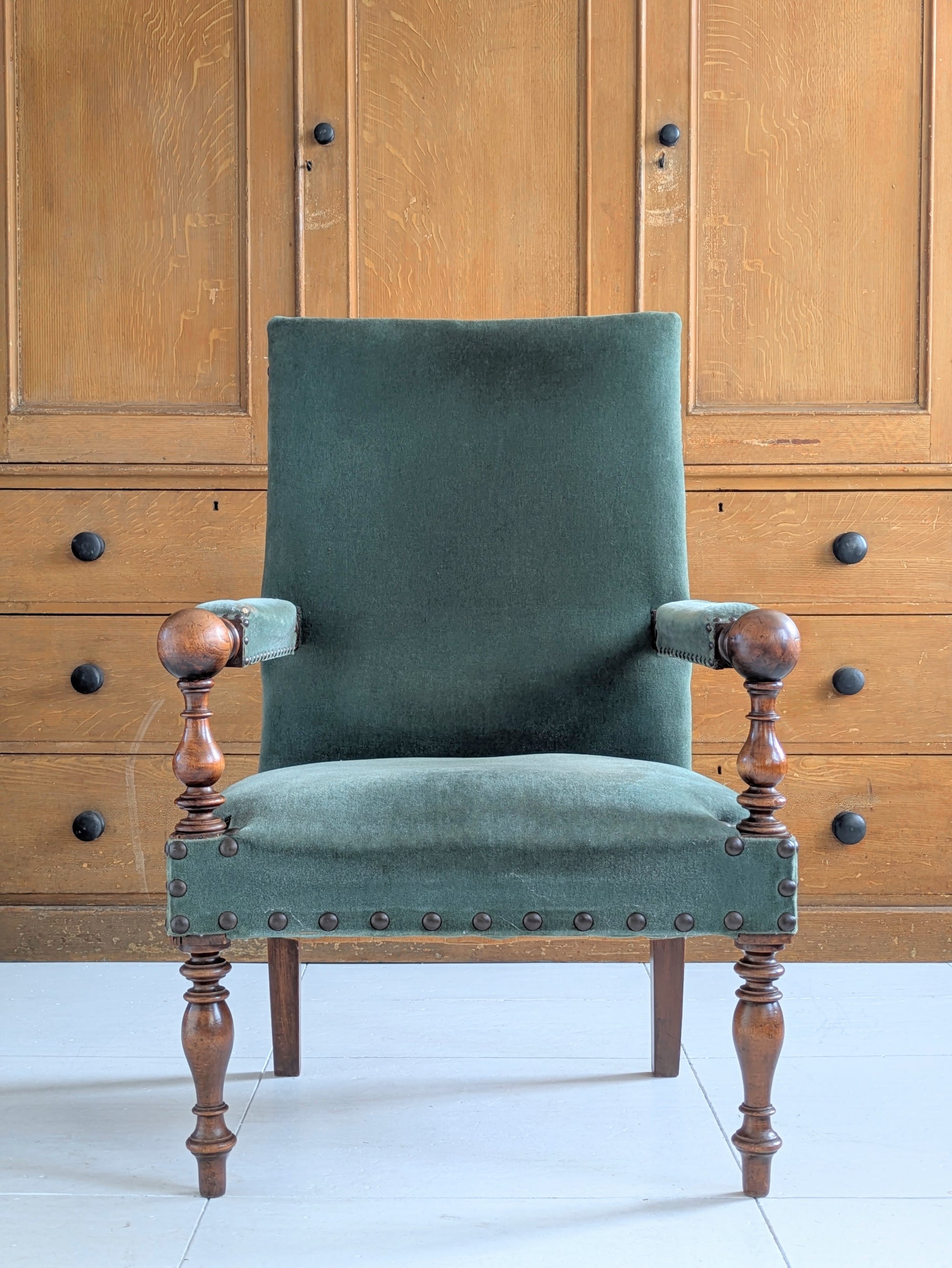 A Pair of 19th Century Walnut Armchairs