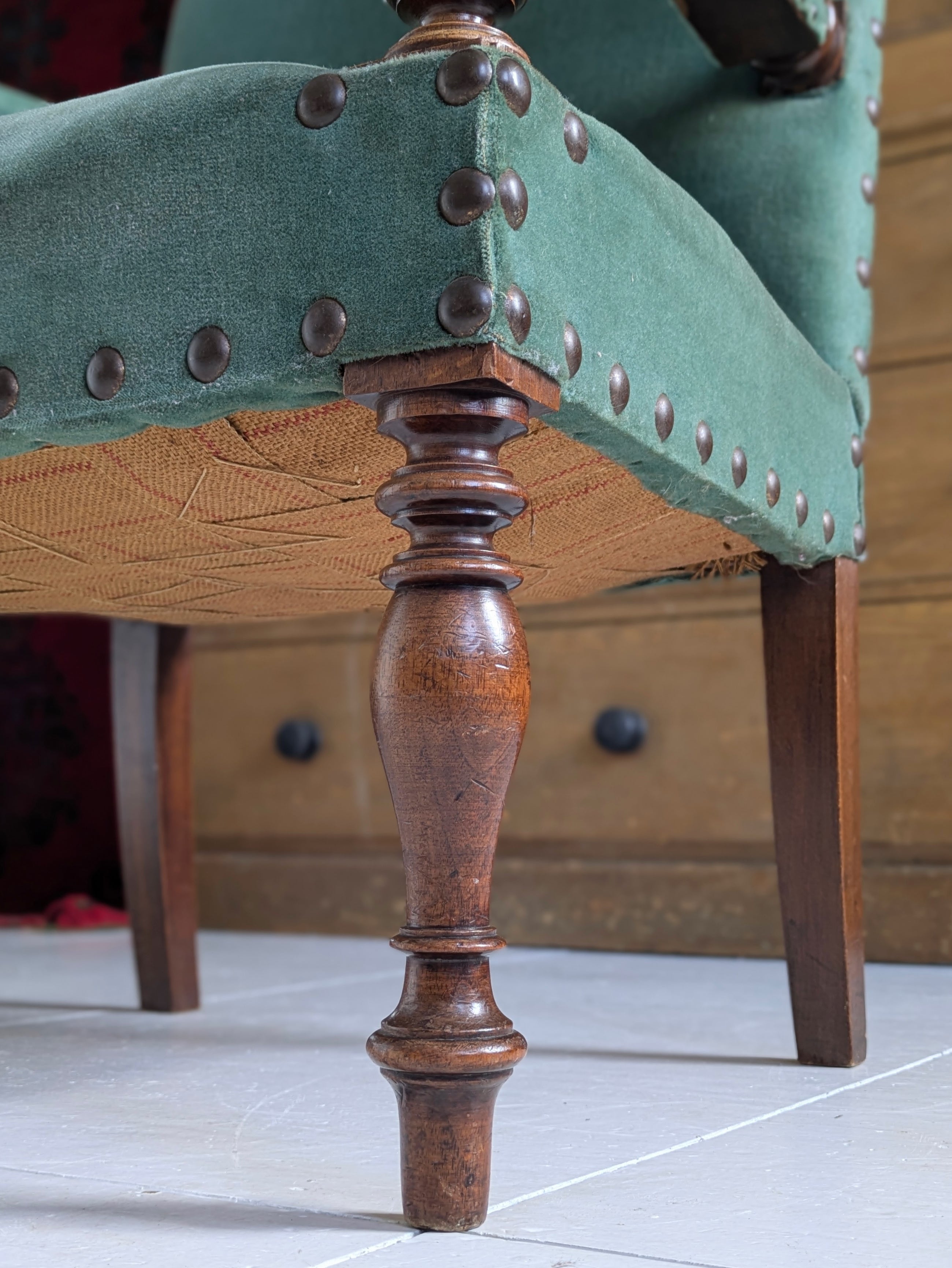 A Pair of 19th Century Walnut Armchairs
