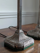 A Pair of Elkington Silver Plate Table Lamps