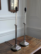 A Pair of Elkington Silver Plate Table Lamps