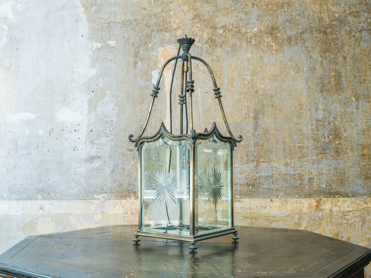 A Mid 19th Century Brass Hall Lantern