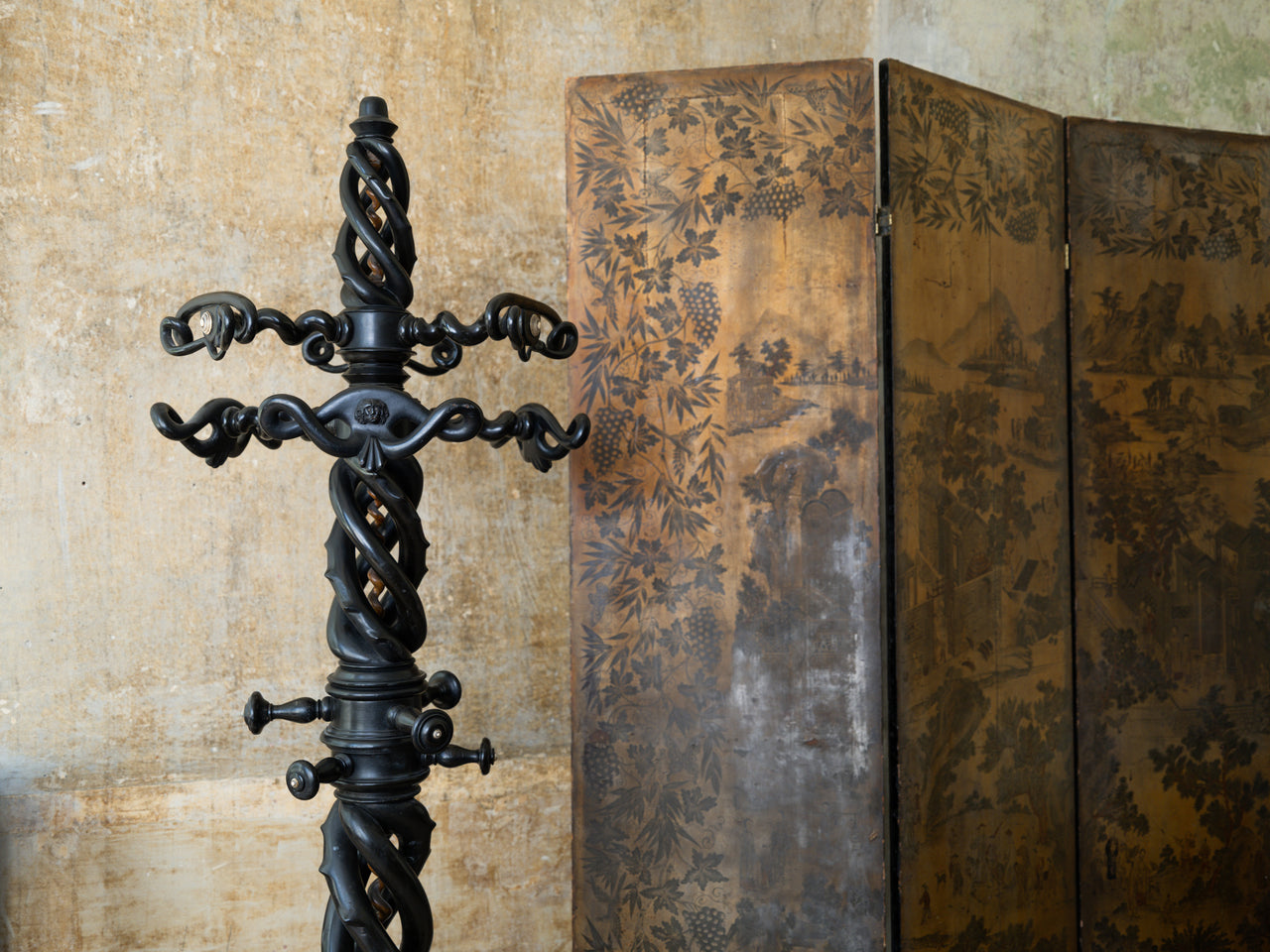A 19th Century Ebonised Hat & Coat Stand