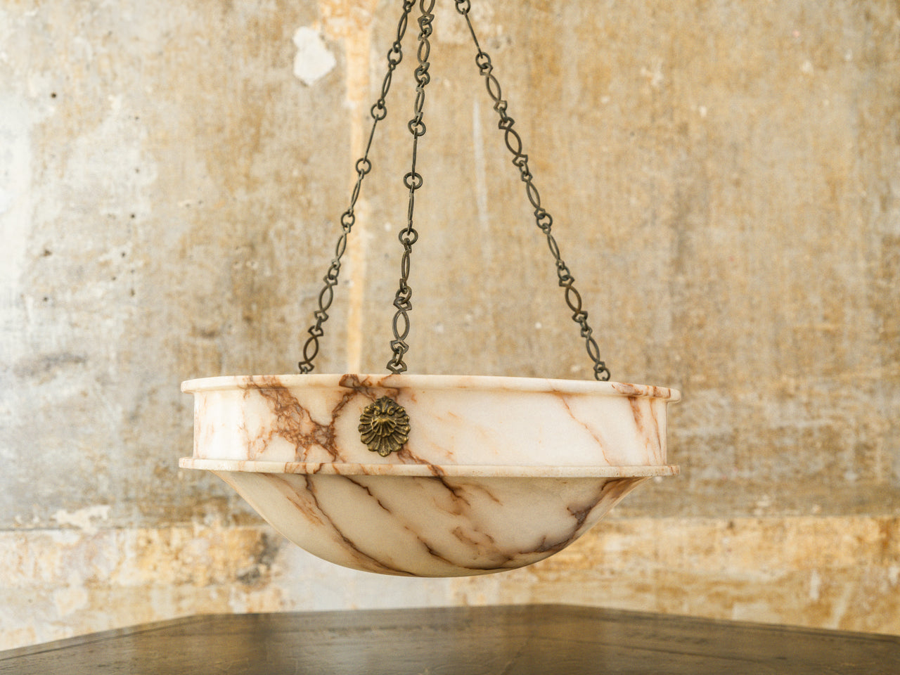 An Early 20th Century Alabaster Dish Light