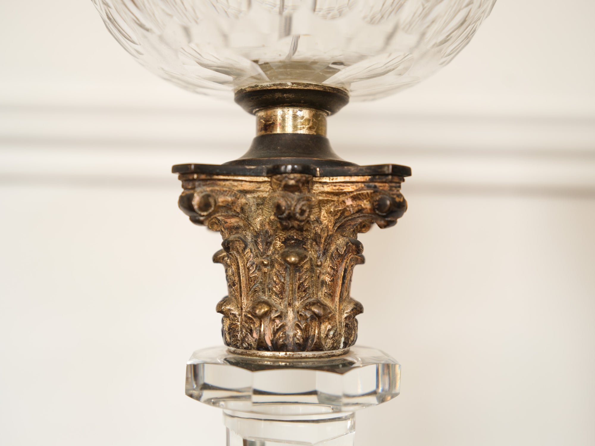 A Pair Of 19th Century Crystal Oil Lamps by Hinks