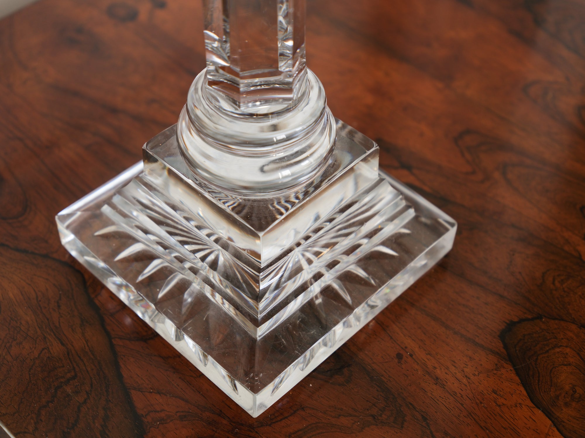 A Pair Of 19th Century Crystal Oil Lamps by Hinks