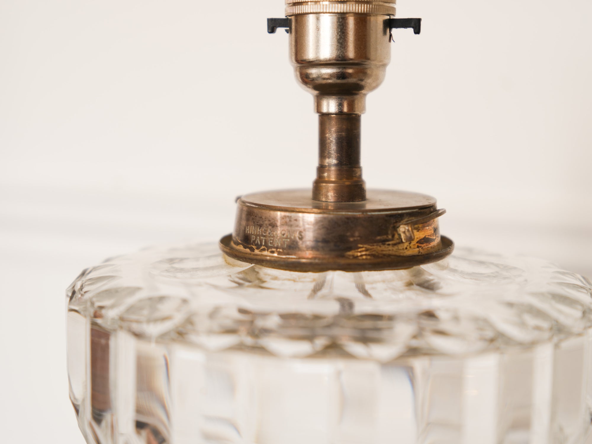 A Pair Of 19th Century Crystal Oil Lamps by Hinks