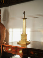 A 19th Century Brass Column Table Lamp