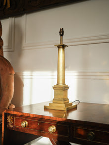 A 19th Century Brass Column Table Lamp