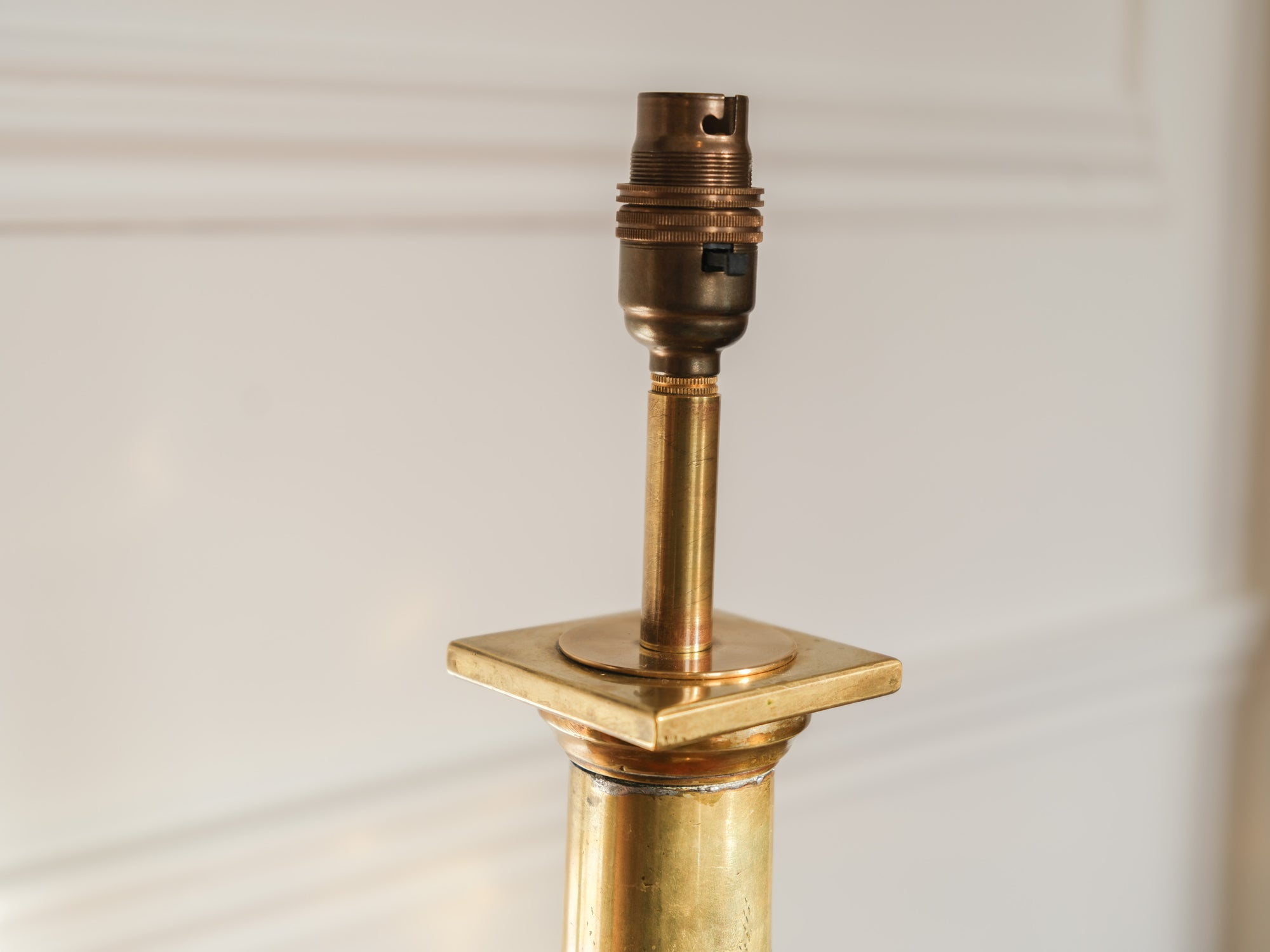 A 19th Century Brass Column Table Lamp