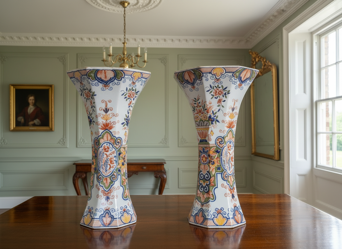 A Pair of Trumpet vases