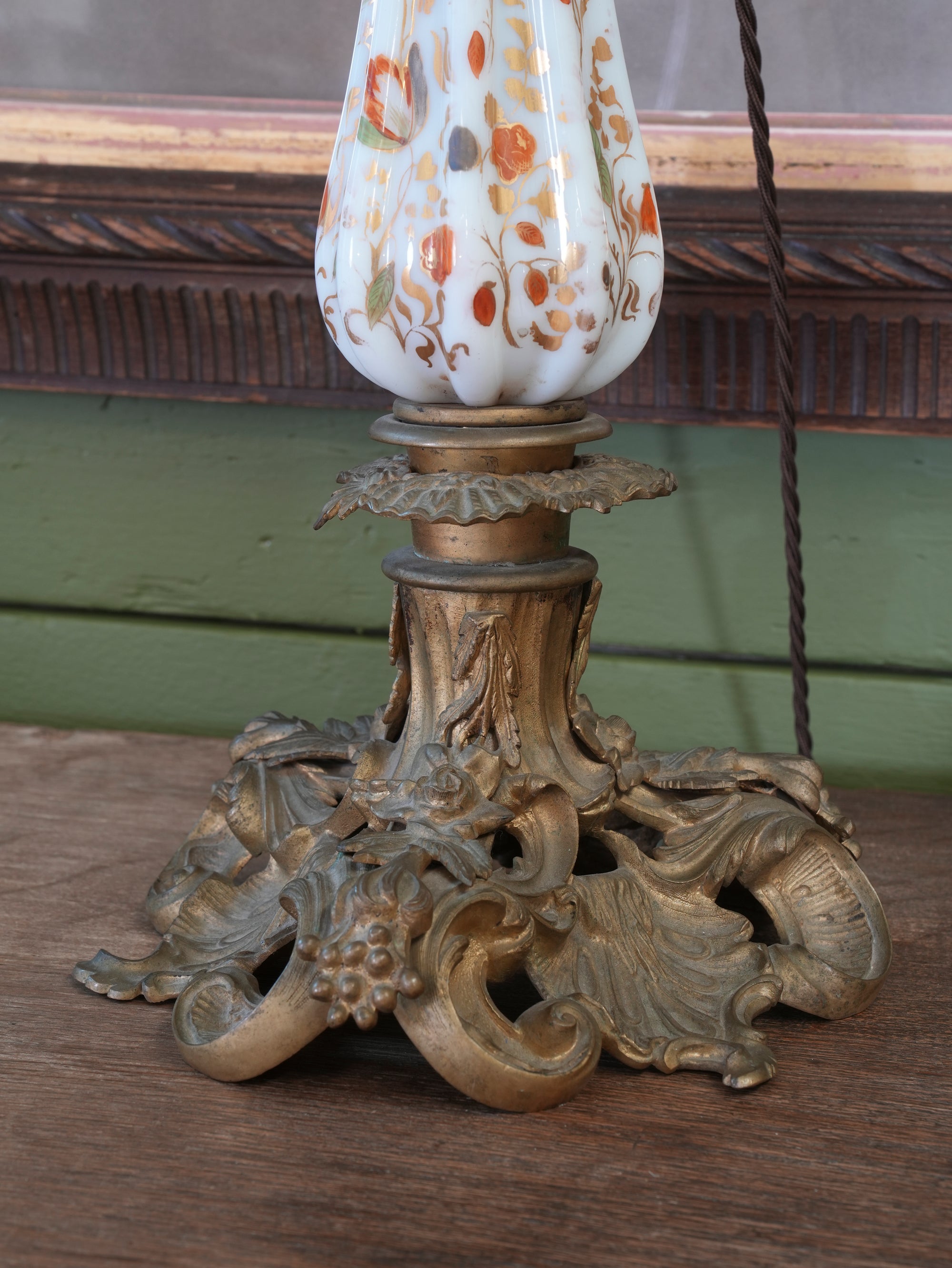 A 19th Century Opaline Glass Table Lamp