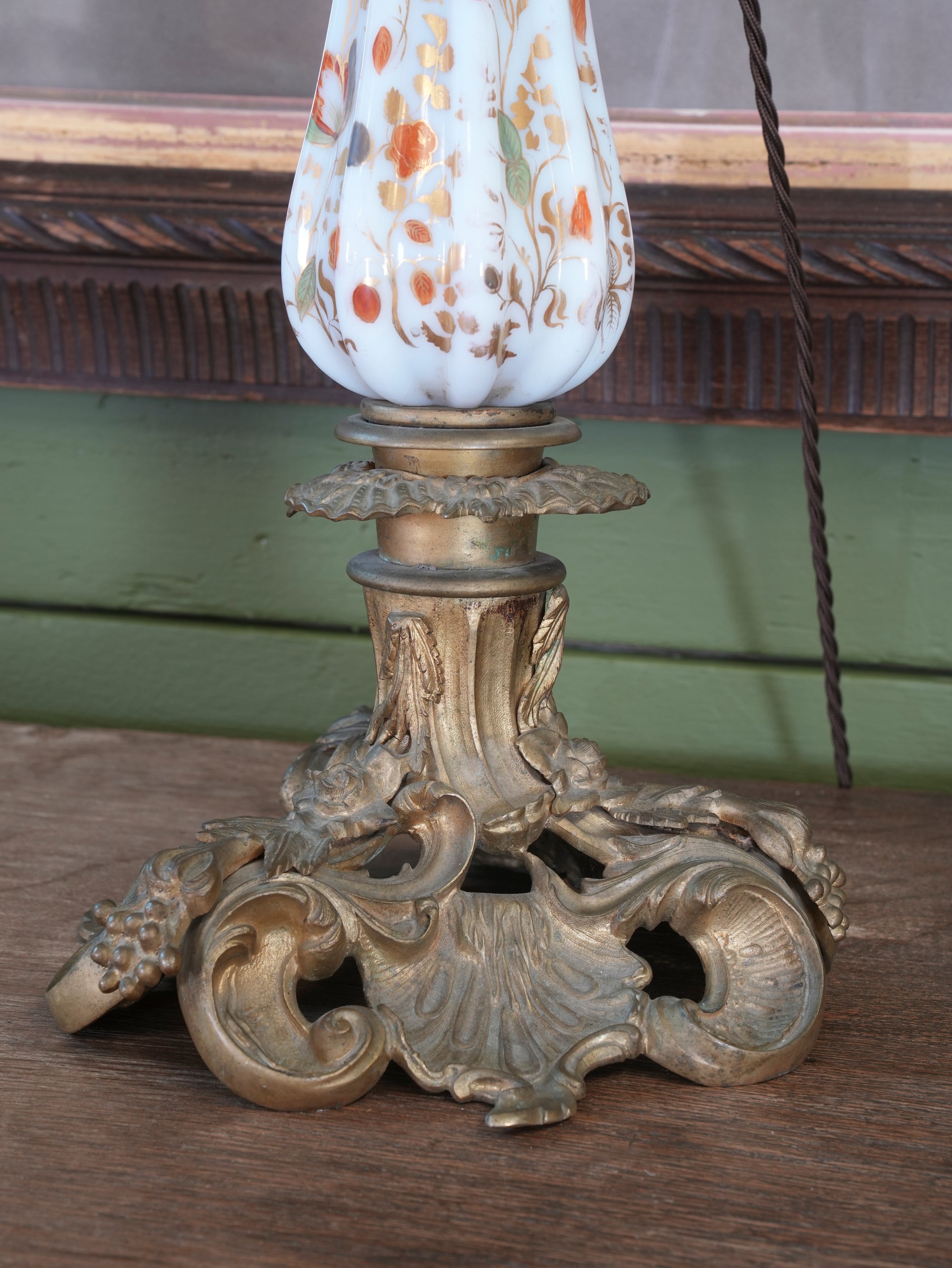 A 19th Century Opaline Glass Table Lamp