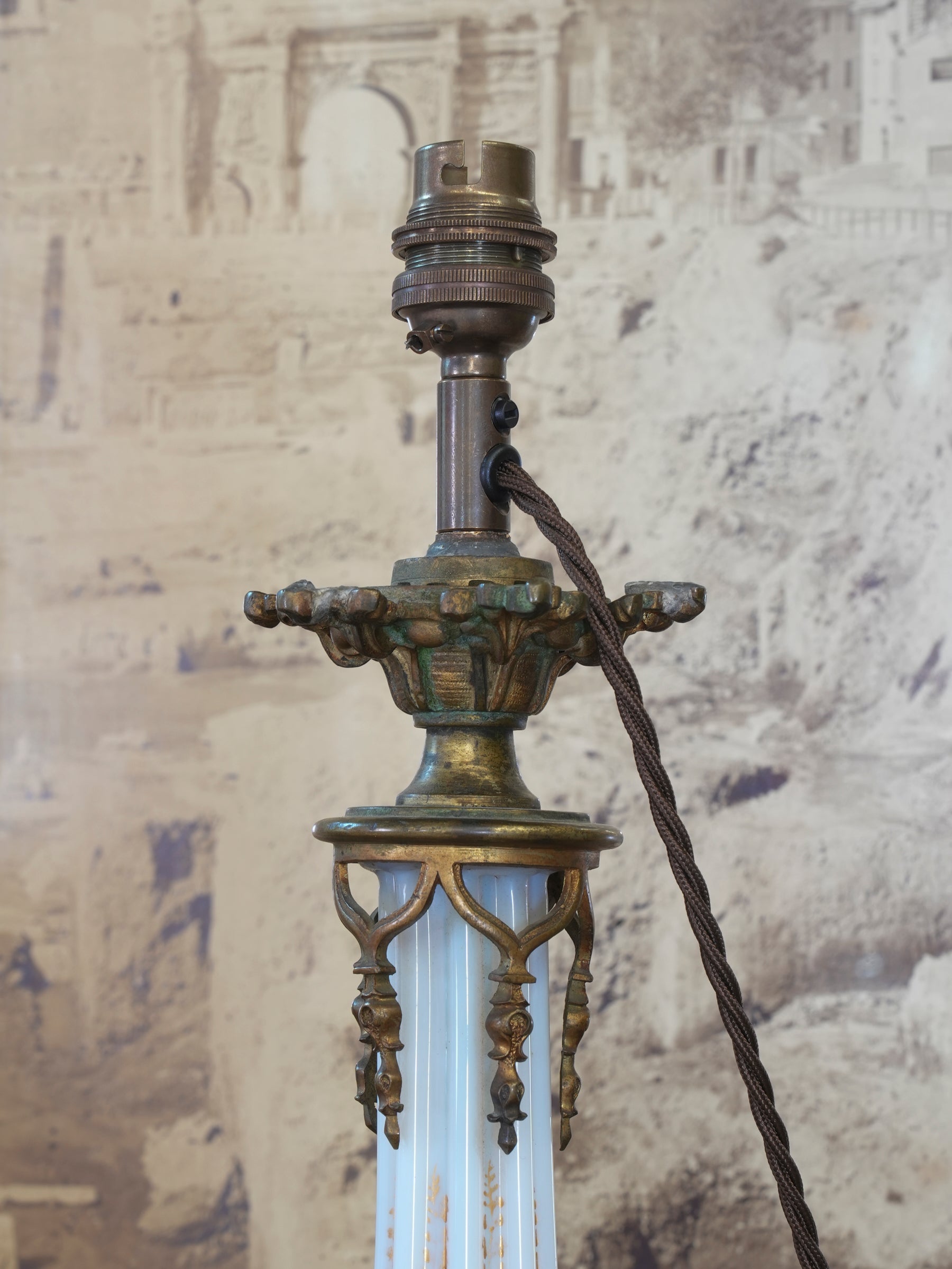 A 19th Century Opaline Glass Table Lamp