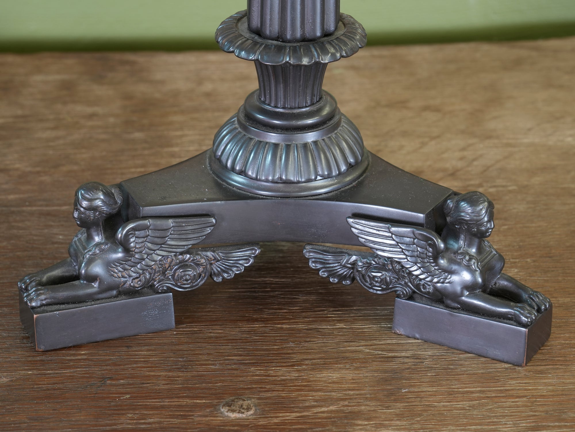 A 19th Century Bronze Neoclassical Column Candlestick