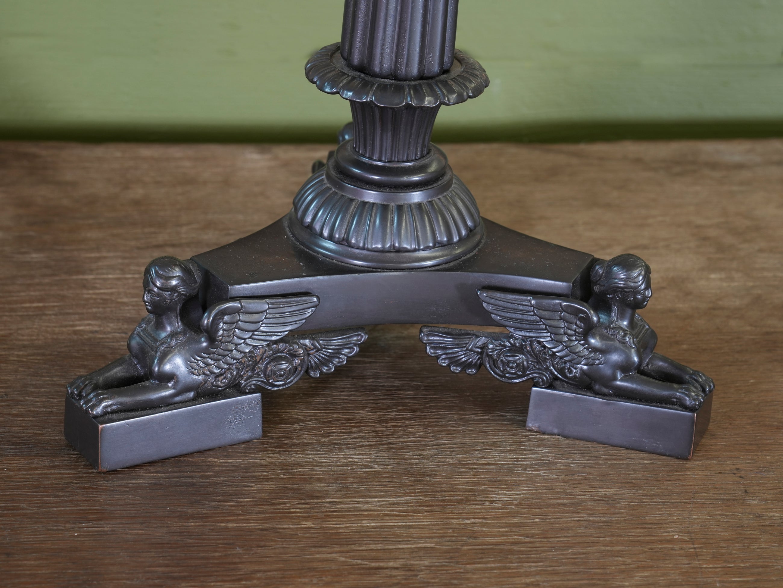 A 19th Century Bronze Neoclassical Column Candlestick