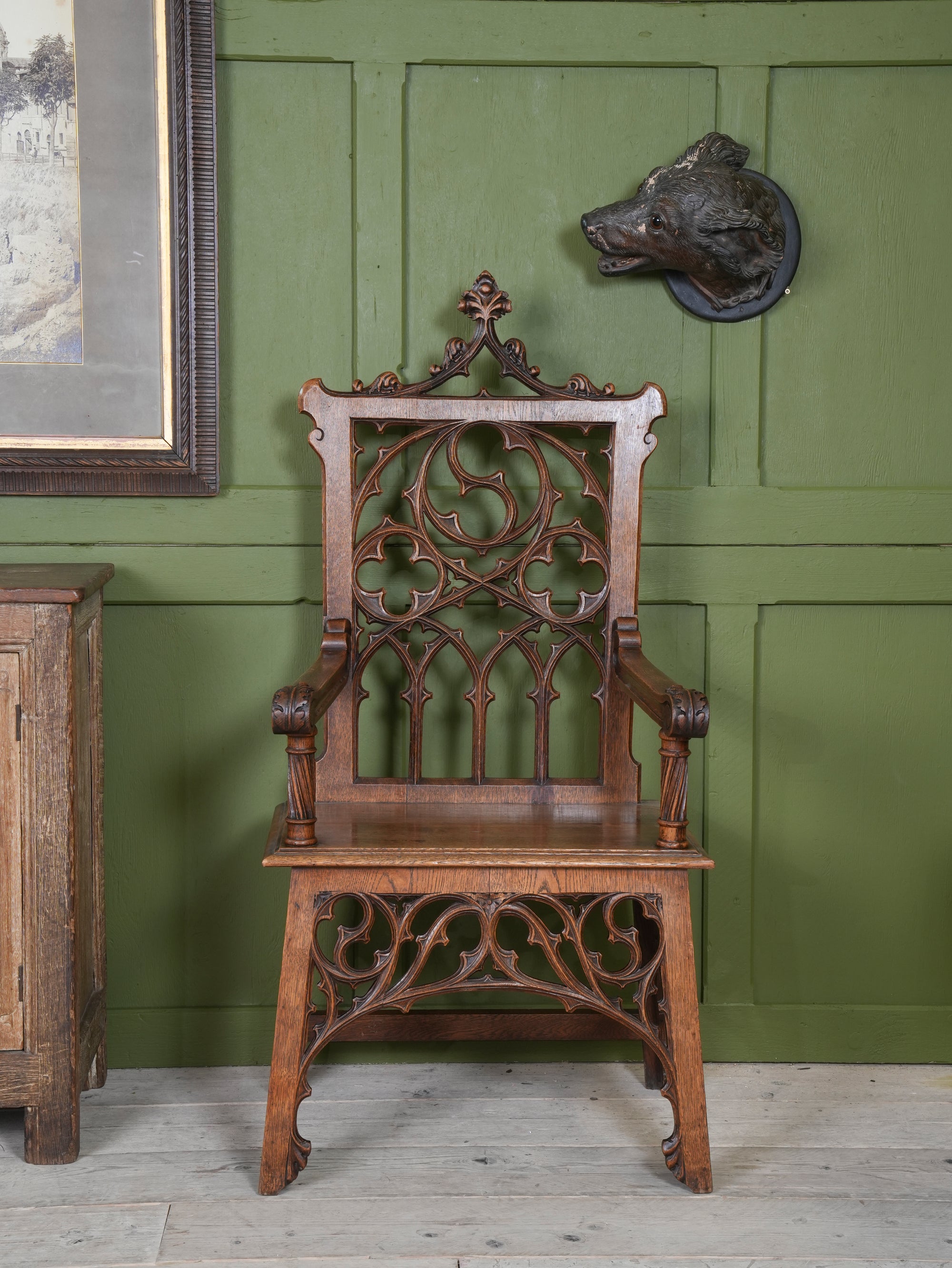 An Austrian Terracotta Dogs Head Mount