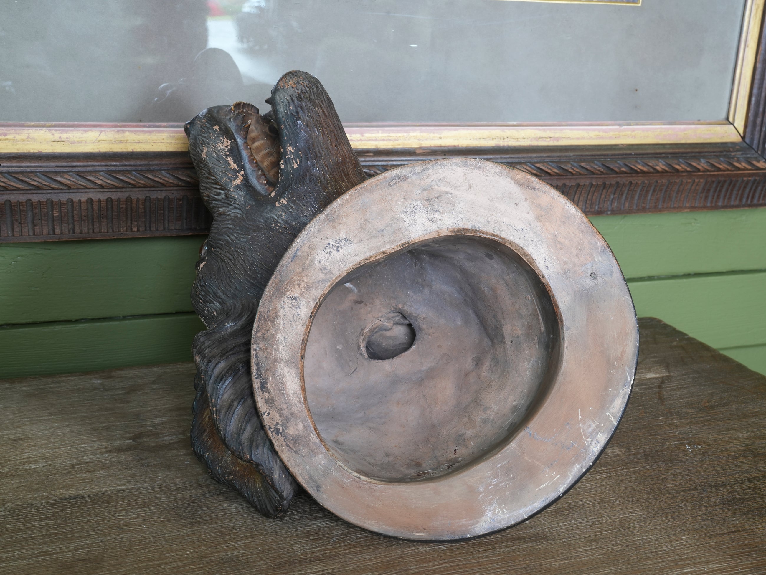 An Austrian Terracotta Dogs Head Mount