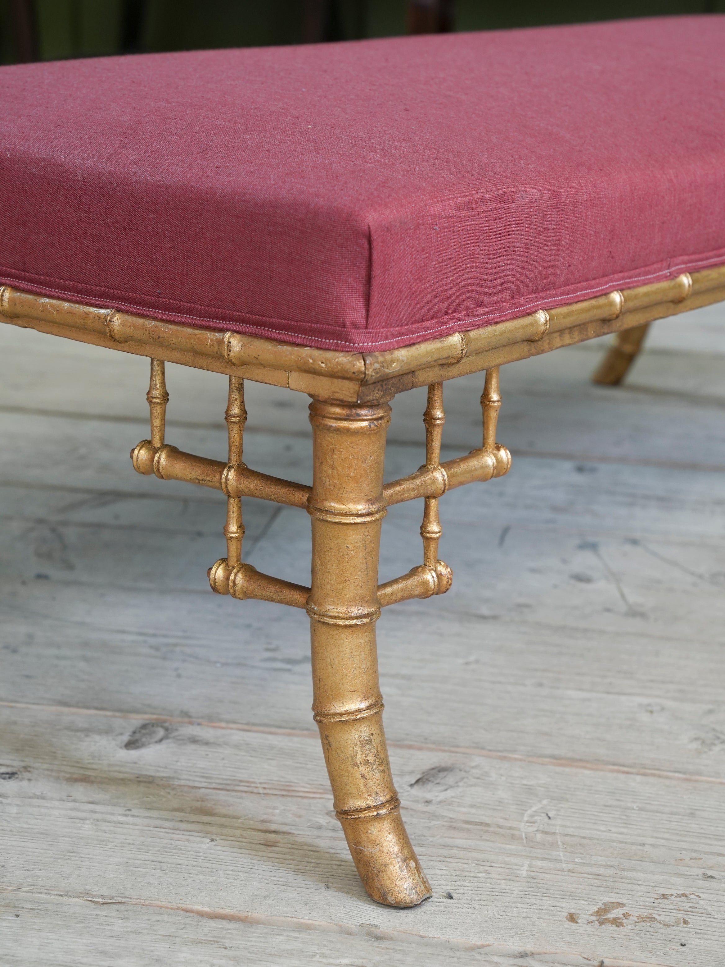 A 19th Century Faux Bamboo Gilt Stool