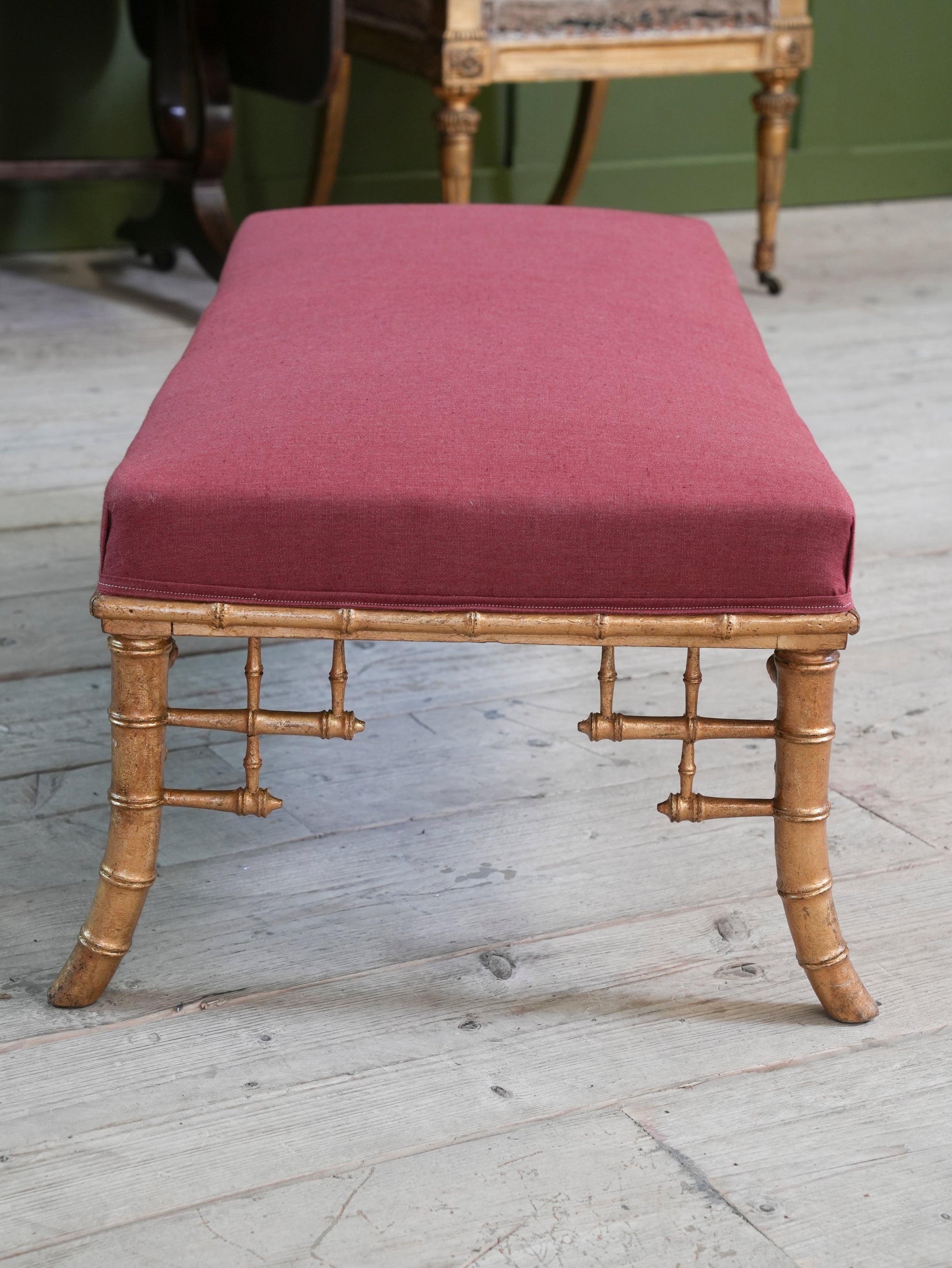 A 19th Century Faux Bamboo Gilt Stool