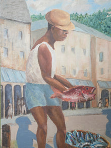 A Caribbean Harbour Oil On Canvas