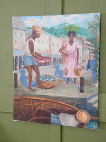 A Caribbean Harbour Oil On Canvas