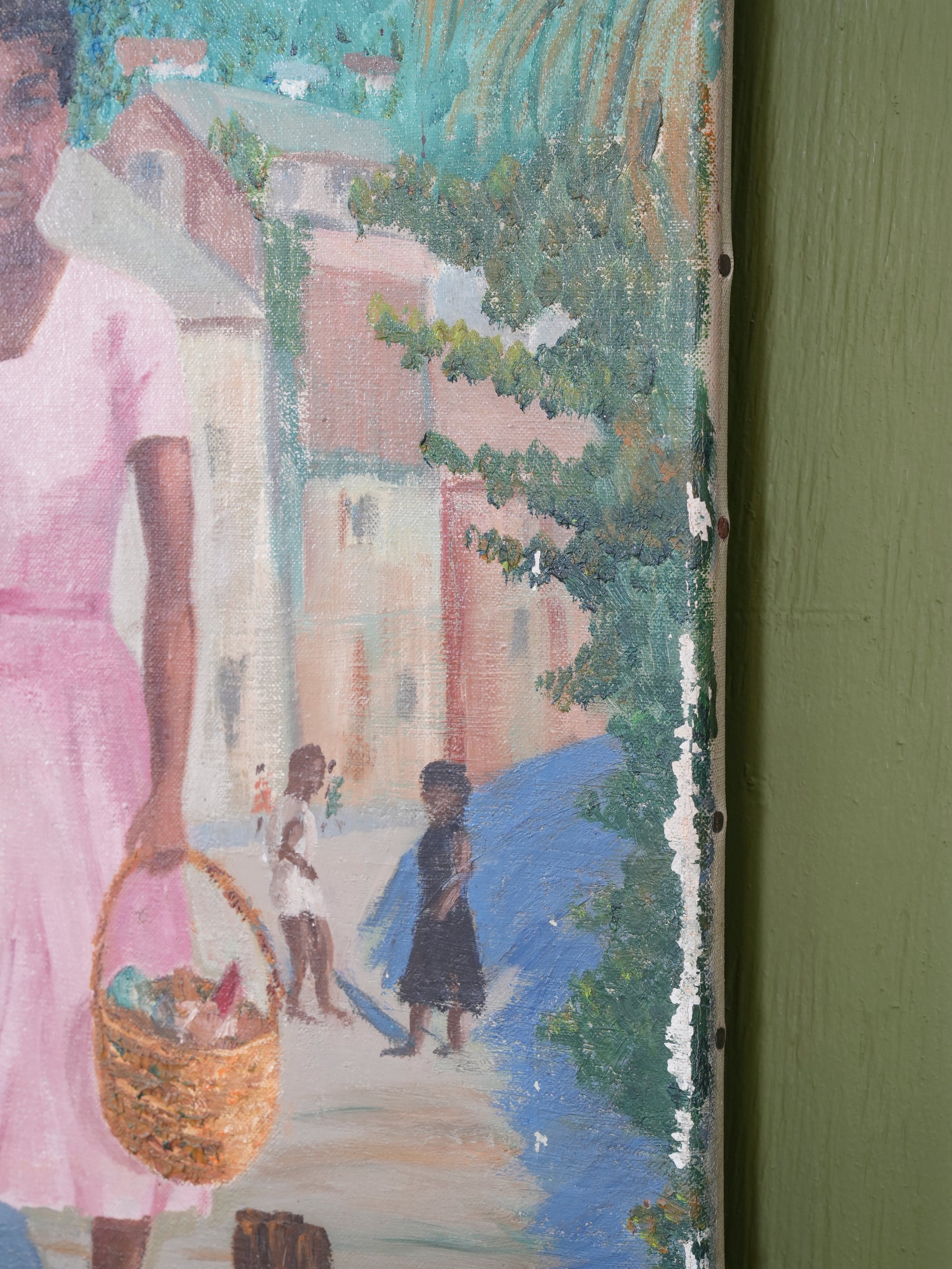 A Caribbean Harbour Oil On Canvas