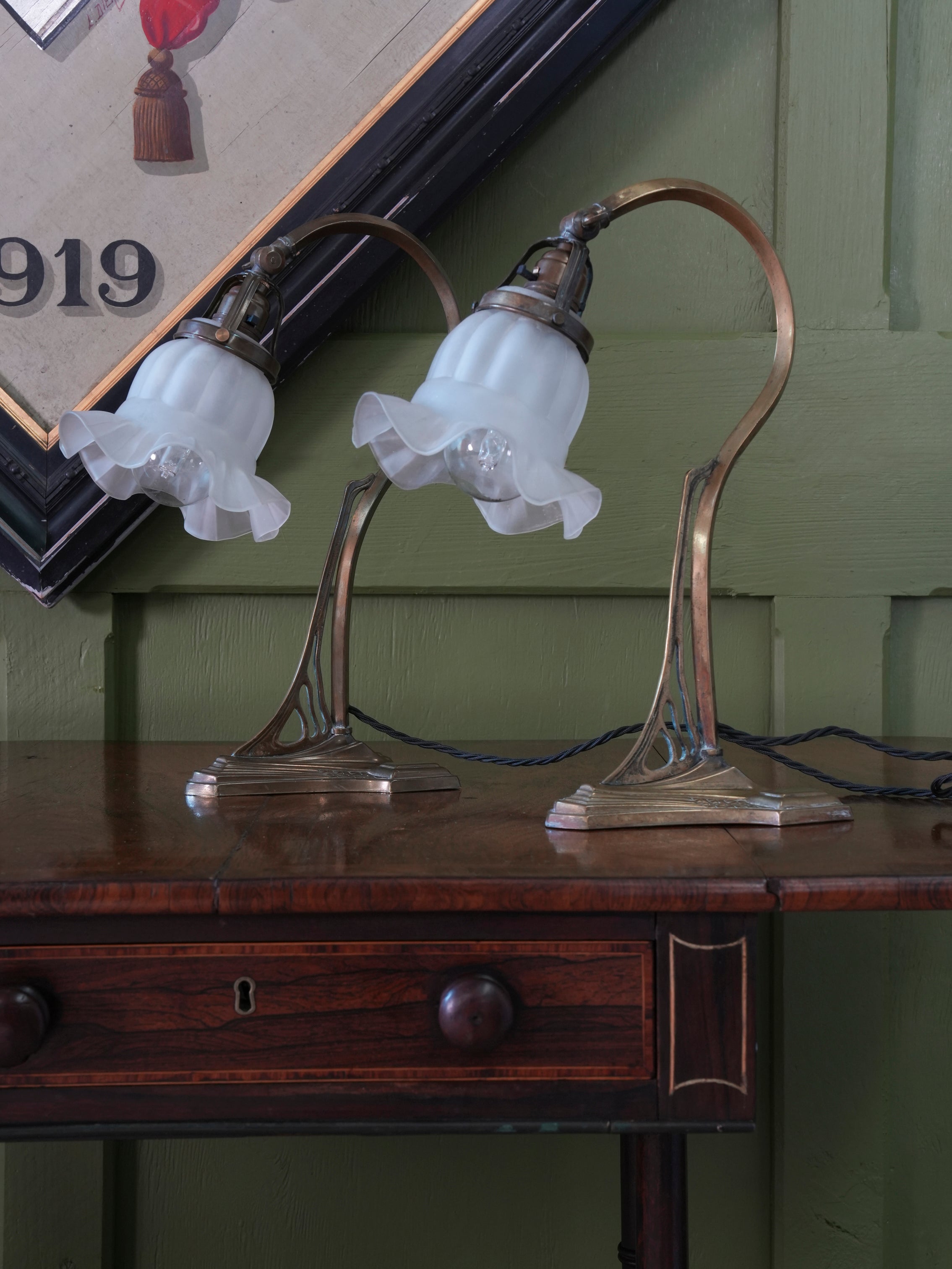 A Pair of Early 20th Century Brass Table Lamps