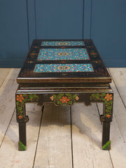 An Ebonised Coffee Table with Inset Cloisonne Panel