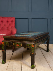 An Ebonised Coffee Table with Inset Cloisonne Panel